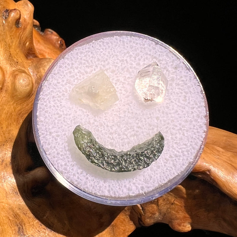 Moldavite, Phenakite, & Herkimer Diamond #64-Moldavite Life