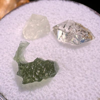Moldavite, Phenakite, & Herkimer Diamond #66-Moldavite Life