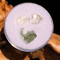 Moldavite, Phenakite, & Herkimer Diamond #66-Moldavite Life