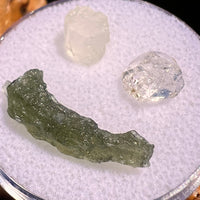 Moldavite, Phenakite, & Herkimer Diamond #67-Moldavite Life
