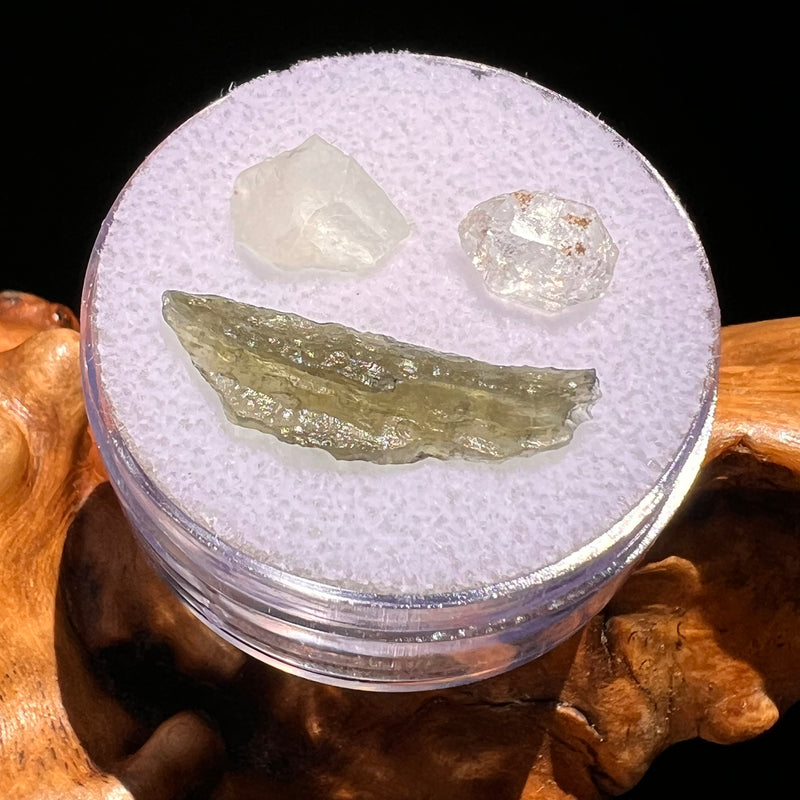Moldavite, Phenakite, & Herkimer Diamond #68-Moldavite Life