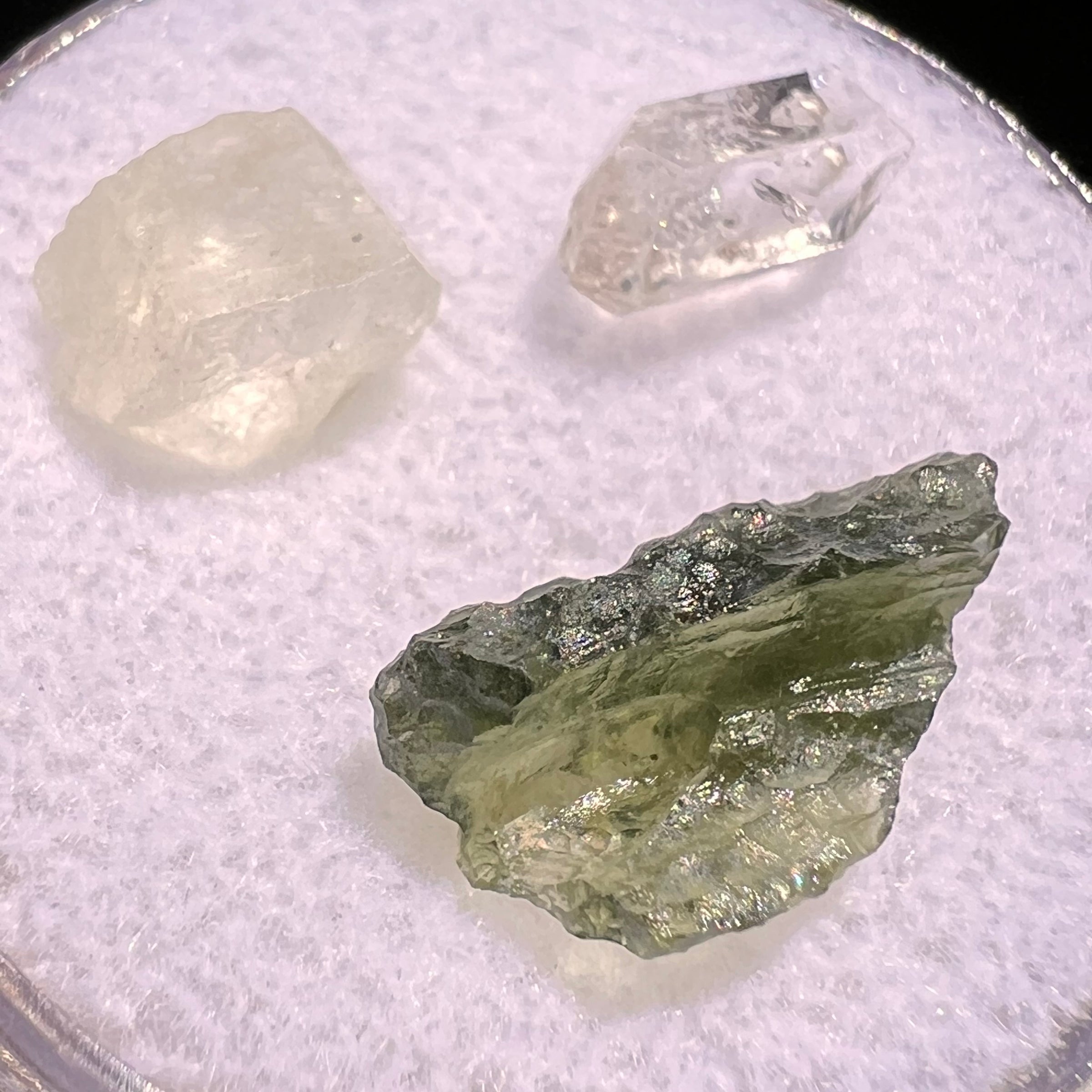 Moldavite, Phenakite, & Herkimer Diamond #69-Moldavite Life