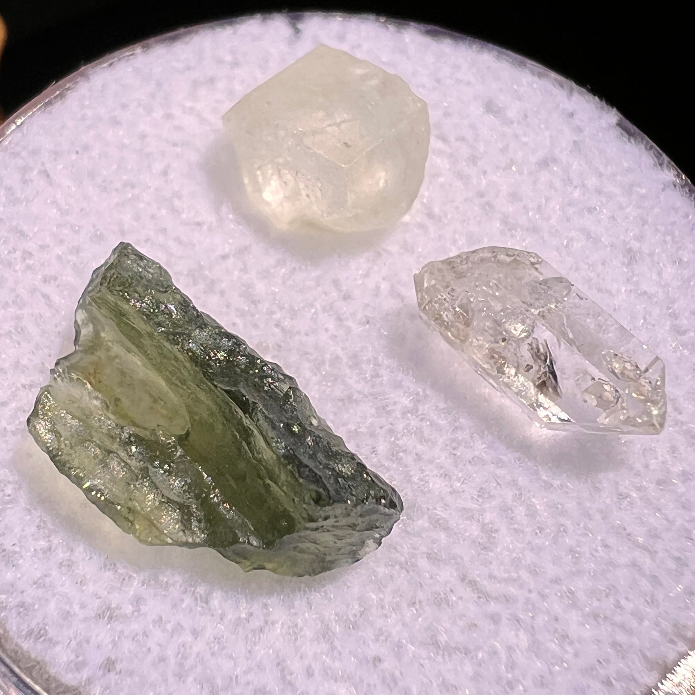 Moldavite, Phenakite, & Herkimer Diamond #69-Moldavite Life