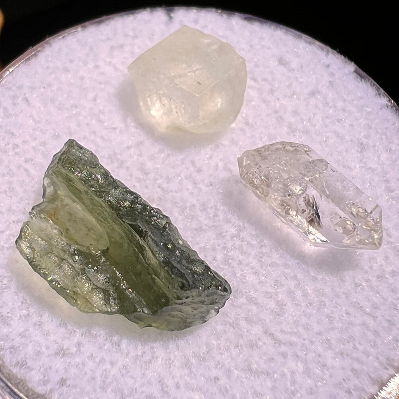 Moldavite, Phenakite, & Herkimer Diamond #69-Moldavite Life