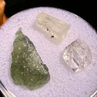 Moldavite, Phenakite, & Herkimer Diamond #73-Moldavite Life