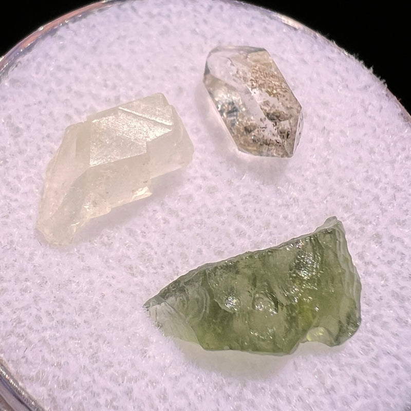 Moldavite, Phenakite, & Herkimer Diamond #74-Moldavite Life