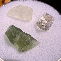 Moldavite, Phenakite, & Herkimer Diamond #74-Moldavite Life
