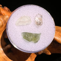 Moldavite, Phenakite, & Herkimer Diamond #74-Moldavite Life