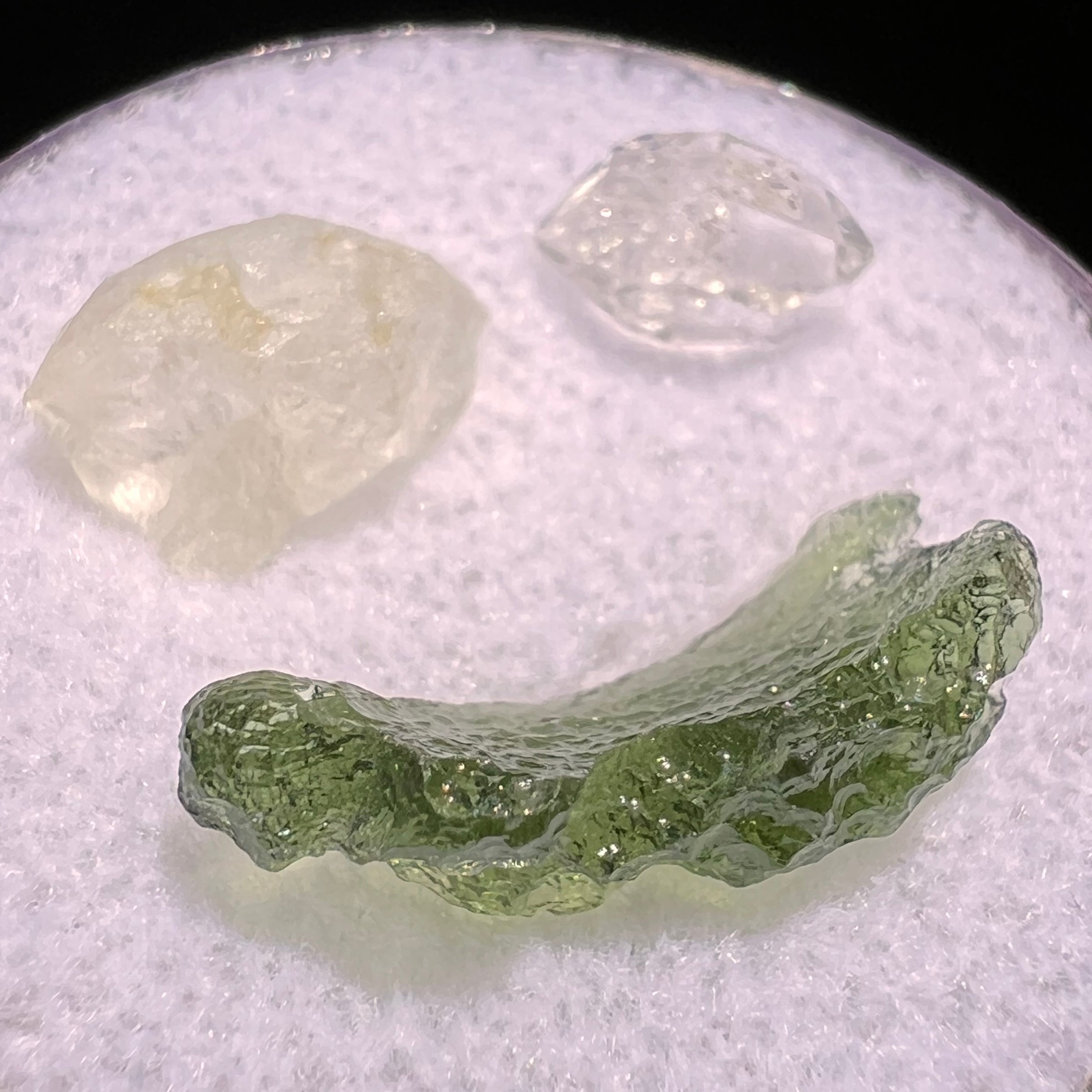 Moldavite, Phenakite, & Herkimer Diamond #75-Moldavite Life