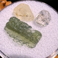 Moldavite, Phenakite, & Herkimer Diamond #77-Moldavite Life