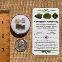 Moldavite, Phenakite, & Herkimer Diamond #77-Moldavite Life