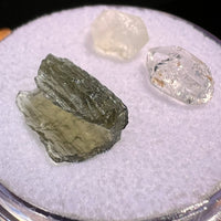 Moldavite, Phenakite, & Herkimer Diamond #78-Moldavite Life