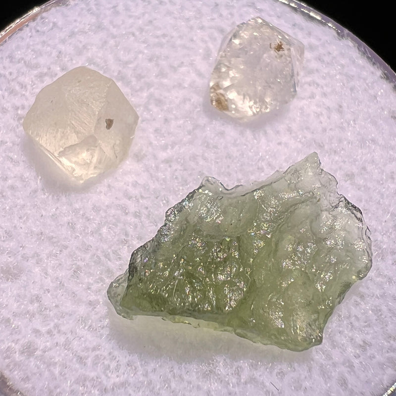 Moldavite, Phenakite, & Herkimer Diamond #79-Moldavite Life