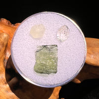 Moldavite, Phenakite, & Herkimer Diamond #81-Moldavite Life