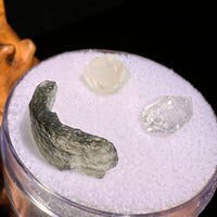 Moldavite, Phenakite, & Herkimer Diamond #82-Moldavite Life