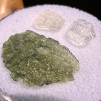 Moldavite, Phenakite, & Herkimer Diamond #83-Moldavite Life