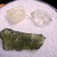 Moldavite, Phenakite, & Herkimer Diamond #84-Moldavite Life
