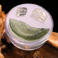 Moldavite, Phenakite, & Herkimer Diamond #85-Moldavite Life