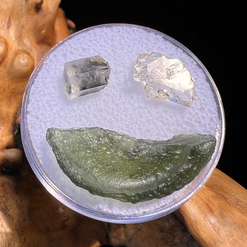 Moldavite, Phenakite, & Herkimer Diamond #85-Moldavite Life