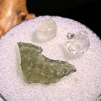 Moldavite, Phenakite, & Herkimer Diamond #87-Moldavite Life