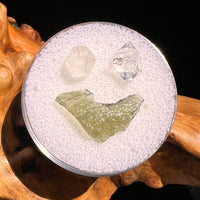 Moldavite, Phenakite, & Herkimer Diamond #87-Moldavite Life