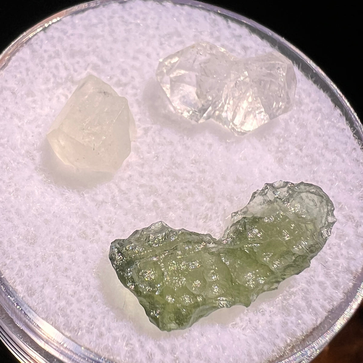 Moldavite, Phenakite, & Herkimer Diamond #89-Moldavite Life