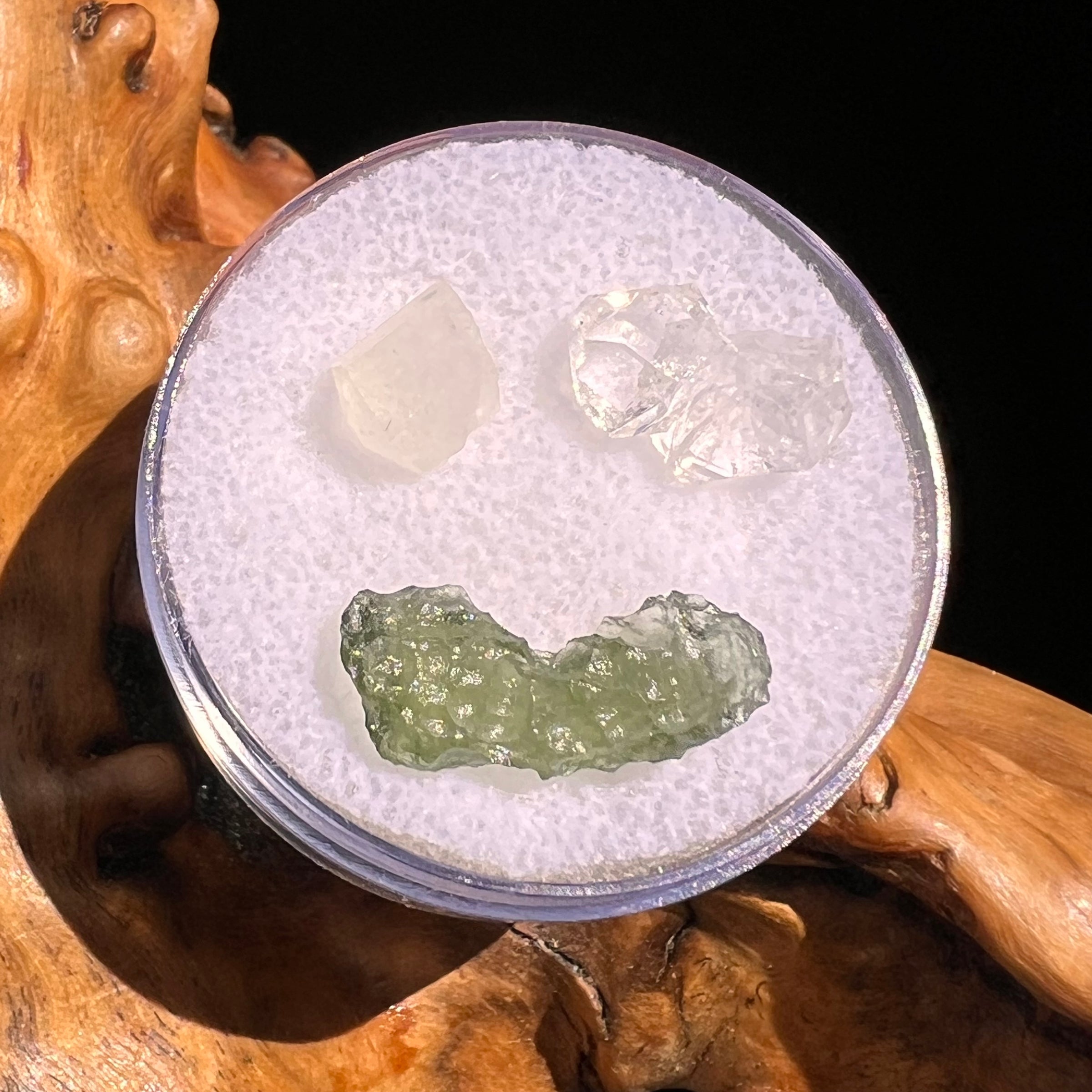 Moldavite, Phenakite, & Herkimer Diamond #89-Moldavite Life