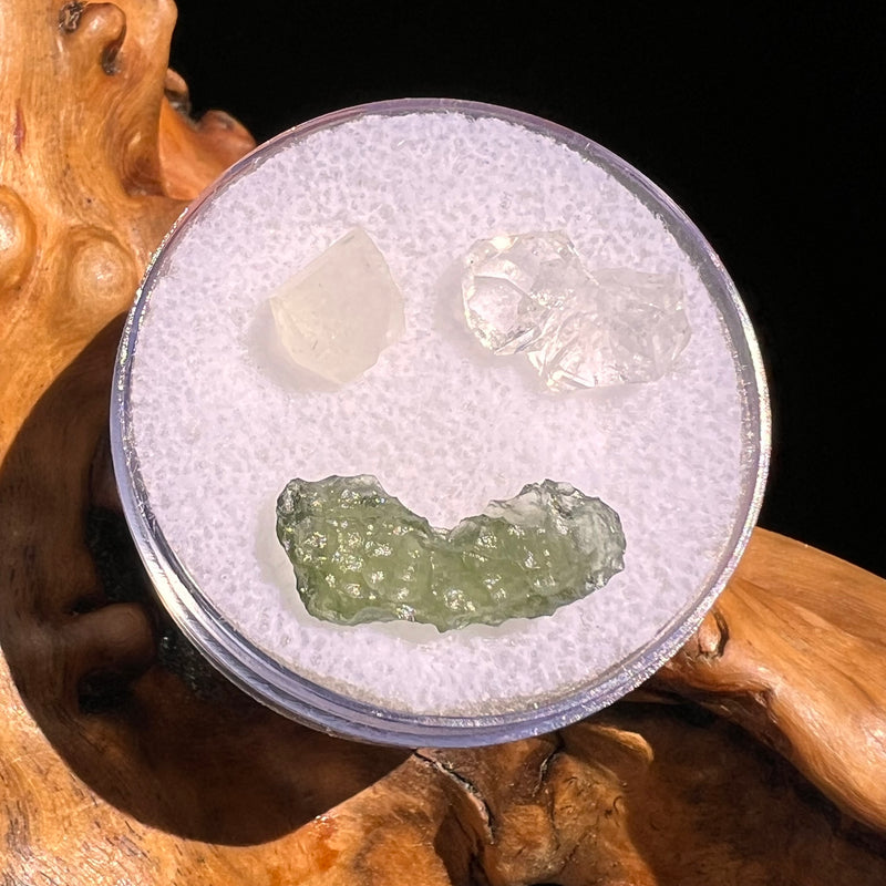 Moldavite, Phenakite, & Herkimer Diamond #89-Moldavite Life