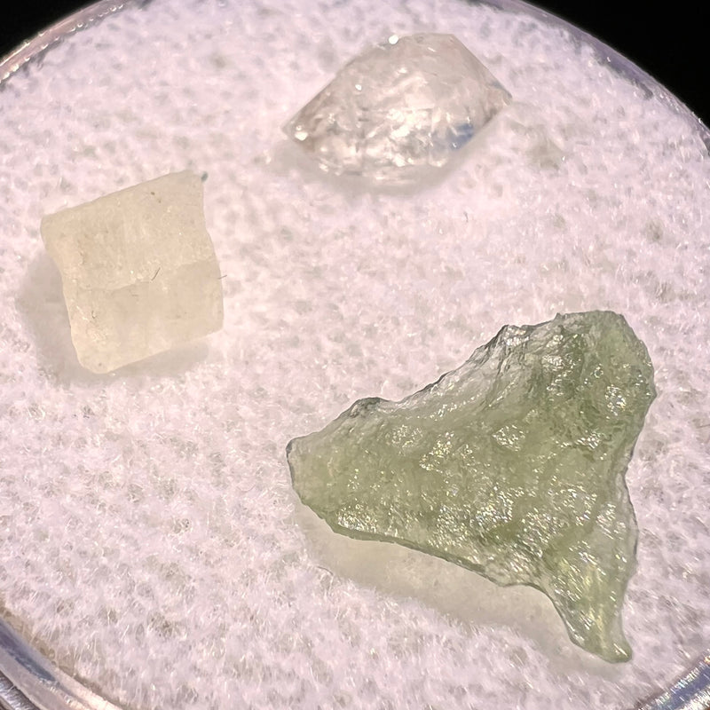 Moldavite, Phenakite, & Herkimer Diamond #91-Moldavite Life