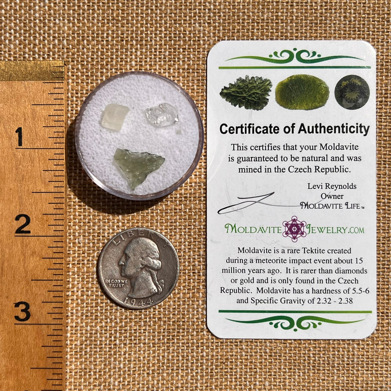 Moldavite, Phenakite, & Herkimer Diamond #91-Moldavite Life