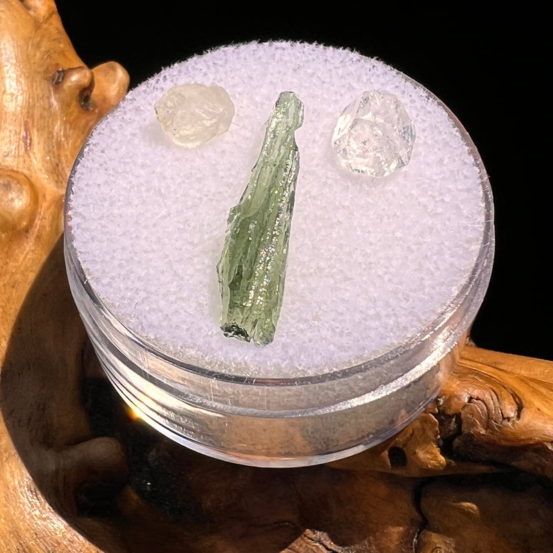 Moldavite, Phenakite, & Herkimer Diamond #93-Moldavite Life