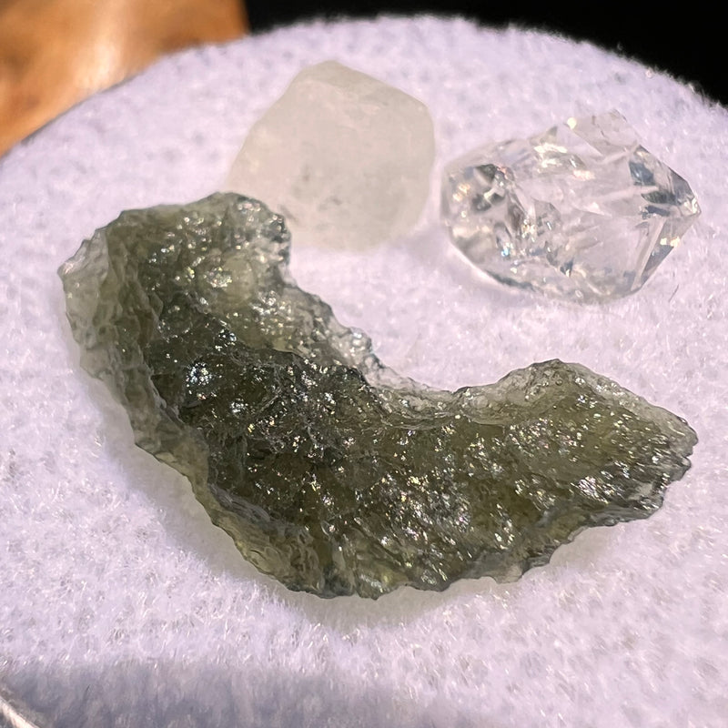Moldavite, Phenakite, & Herkimer Diamond #95-Moldavite Life