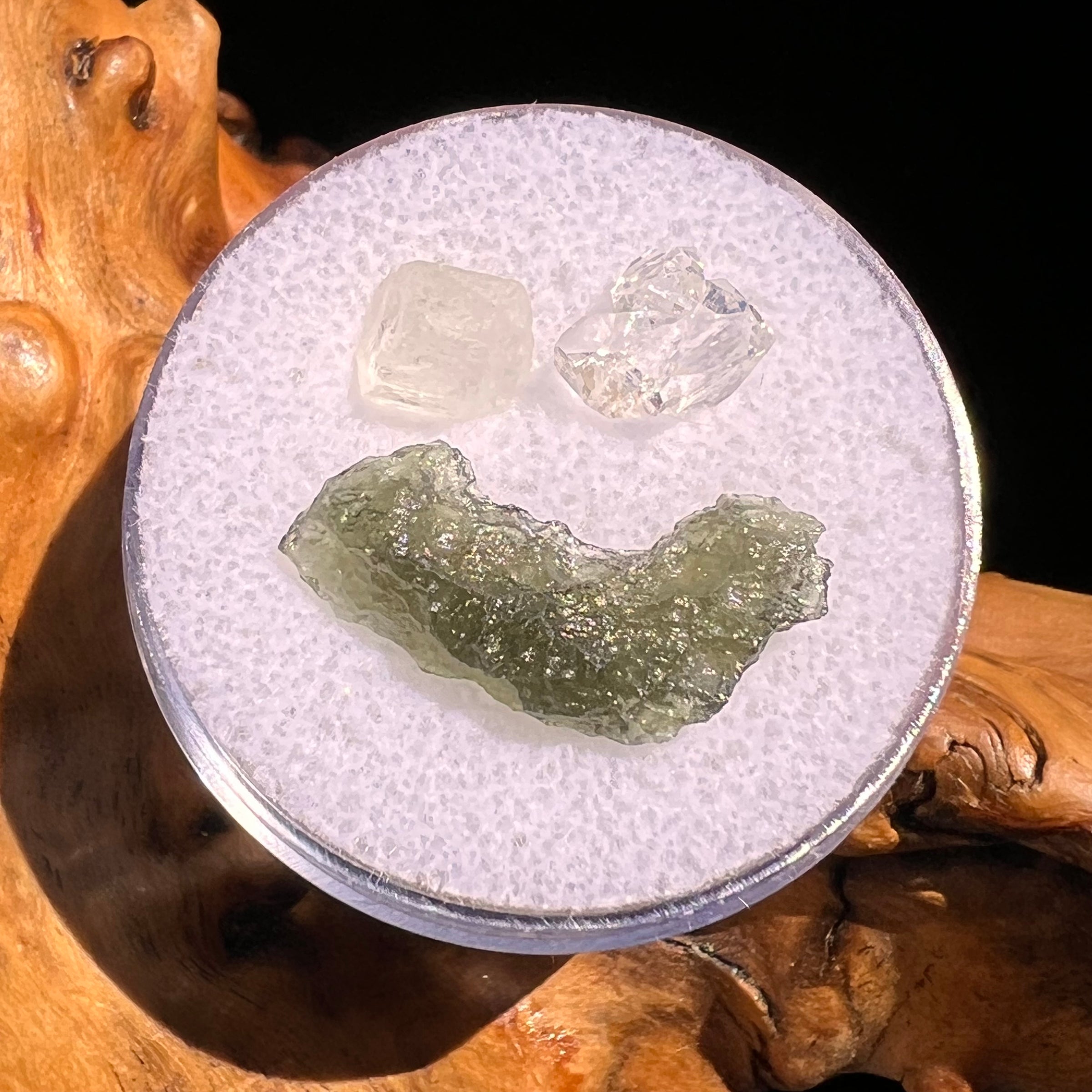 Moldavite, Phenakite, & Herkimer Diamond #95-Moldavite Life