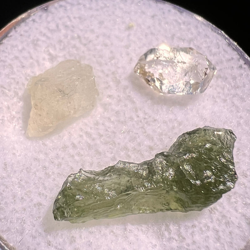 Moldavite, Phenakite, & Herkimer Diamond #96-Moldavite Life