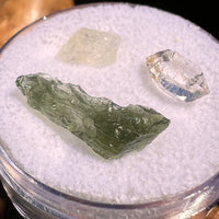 Moldavite, Phenakite, & Herkimer Diamond #96-Moldavite Life