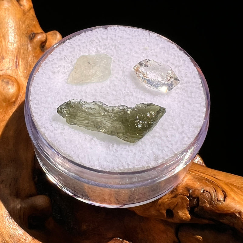 Moldavite, Phenakite, & Herkimer Diamond #96-Moldavite Life