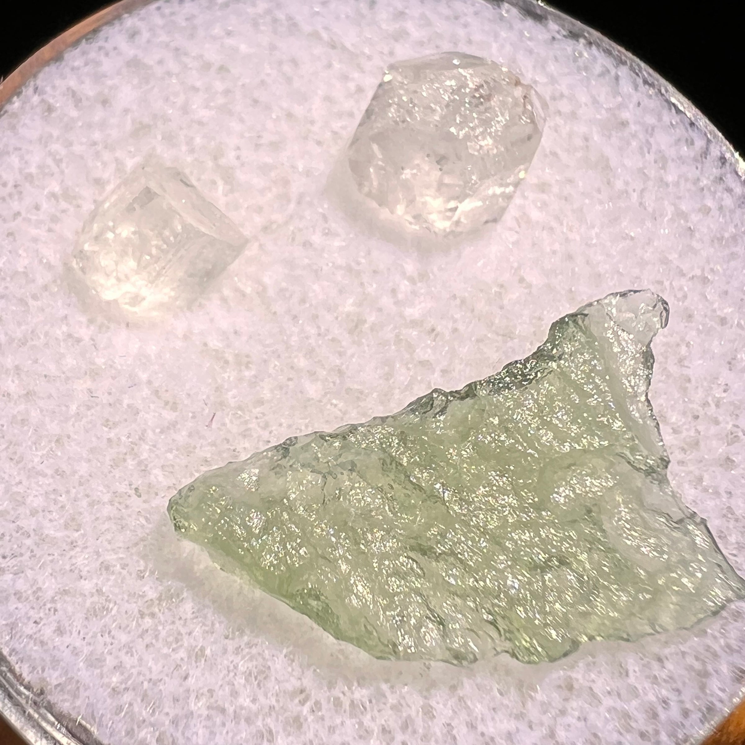 Moldavite, Phenakite, & Herkimer Diamond #97-Moldavite Life