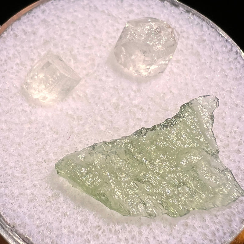 Moldavite, Phenakite, & Herkimer Diamond #97-Moldavite Life