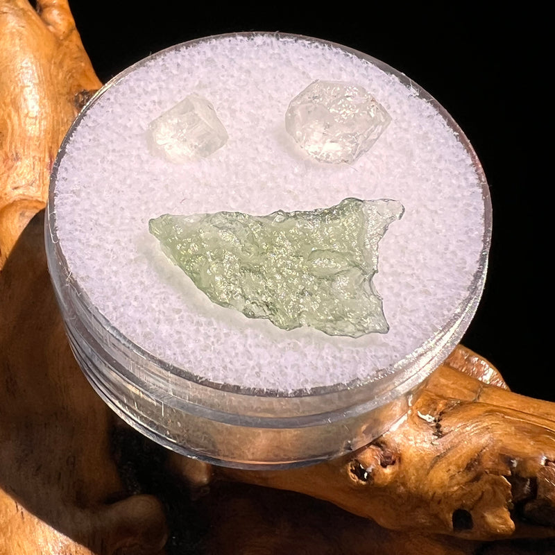 Moldavite, Phenakite, & Herkimer Diamond #97-Moldavite Life