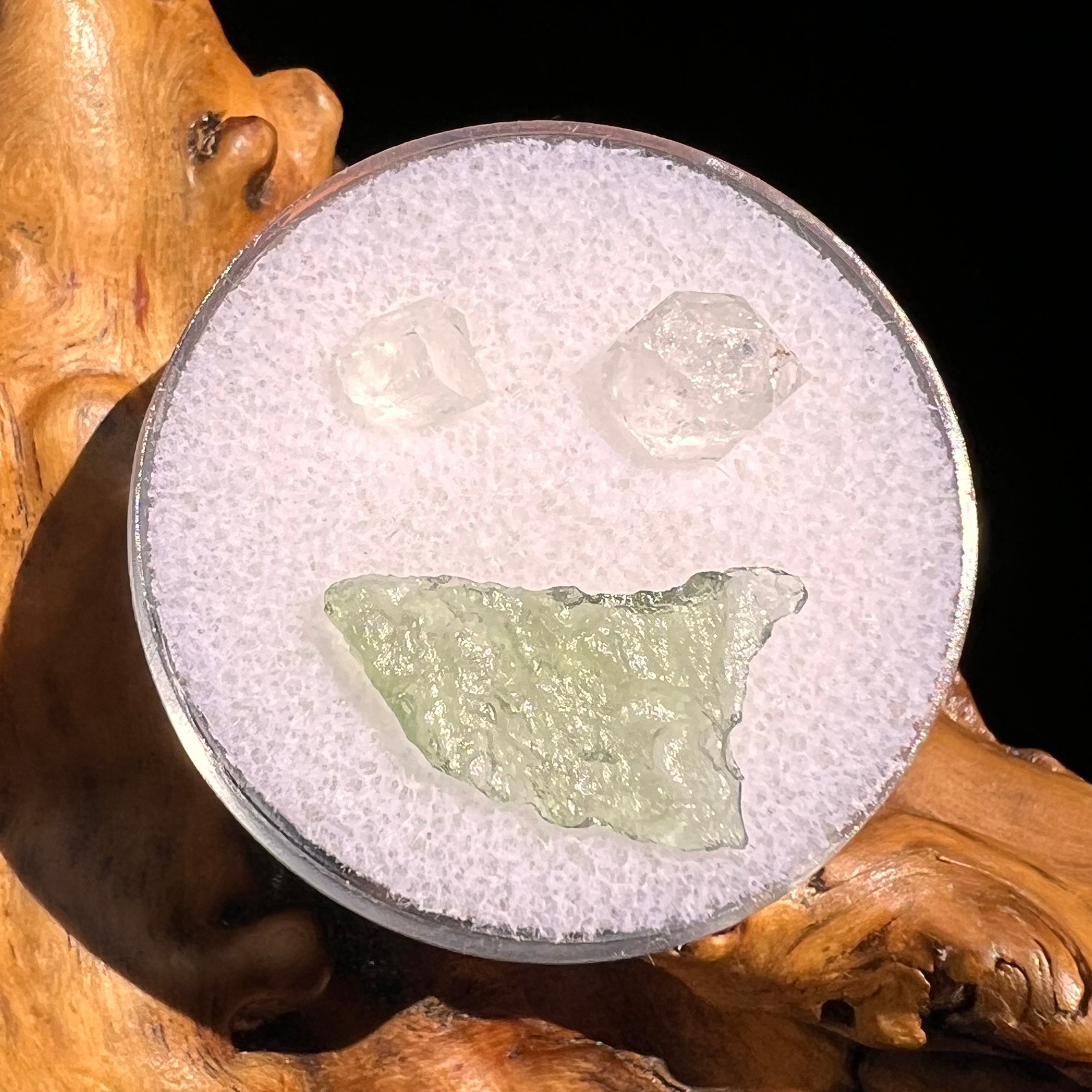 Moldavite, Phenakite, & Herkimer Diamond #97-Moldavite Life