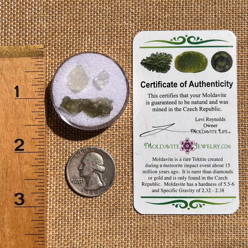 Moldavite, Phenakite, & Herkimer Diamond #98-Moldavite Life