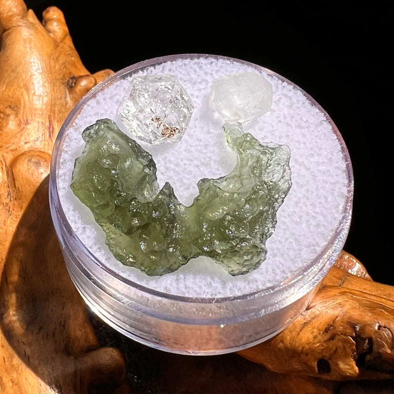Moldavite, Phenakite, & Herkimer Diamond #99-Moldavite Life