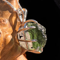 Moldavite, Phenakite, & Herkimer Pendant Sterling #7649-Moldavite Life