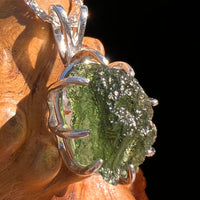 Moldavite, Phenakite, & Herkimer Pendant Sterling #7649-Moldavite Life