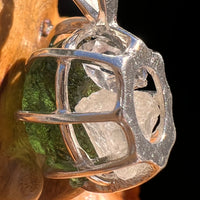 Moldavite, Phenakite, & Herkimer Pendant Sterling #7649-Moldavite Life