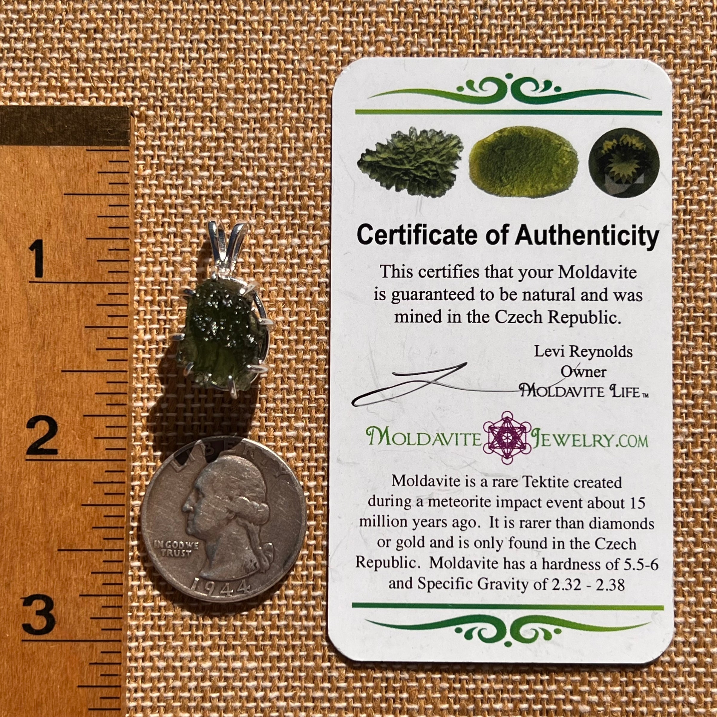 Moldavite, Phenakite, & Herkimer Pendant Sterling #7649-Moldavite Life