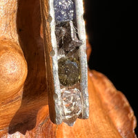 Moldavite Phenakite Meteorite Benitoite Herkimer Pendant Sterling #6771-Moldavite Life