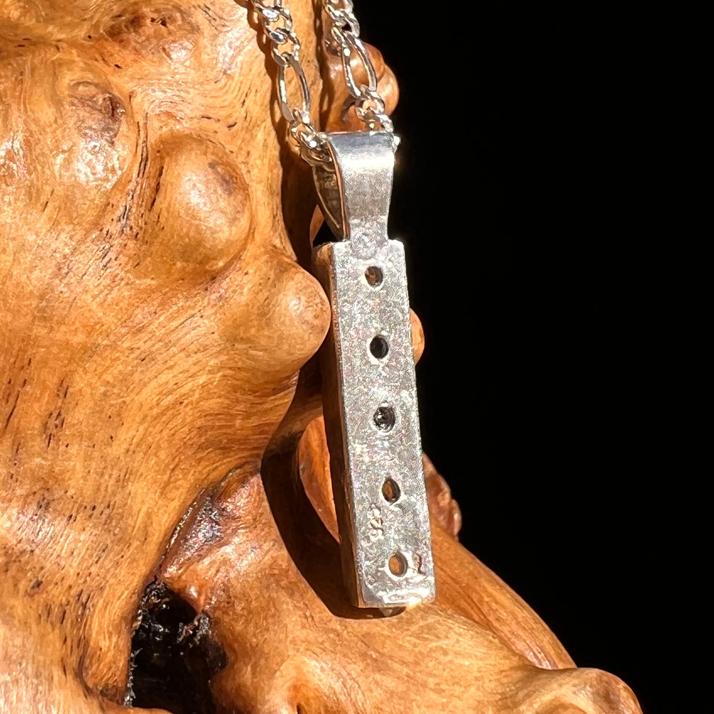 Moldavite Phenakite Meteorite Benitoite Herkimer Pendant Sterling #6771-Moldavite Life