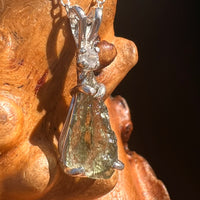 Moldavite & Phenakite Necklace Sterling #7639-Moldavite Life