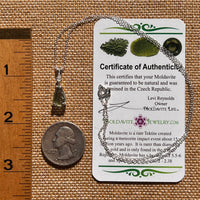 Moldavite & Phenakite Necklace Sterling #7639-Moldavite Life